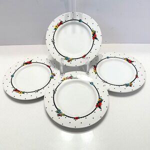 Sakura Mary Engelbreit Always Bread Butter Plates Set 4 Polka Dot Floral 1995
